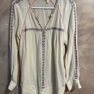 Isabel Marant Étoile Ecru Embroidered Boho Blouse Size 38 Small
